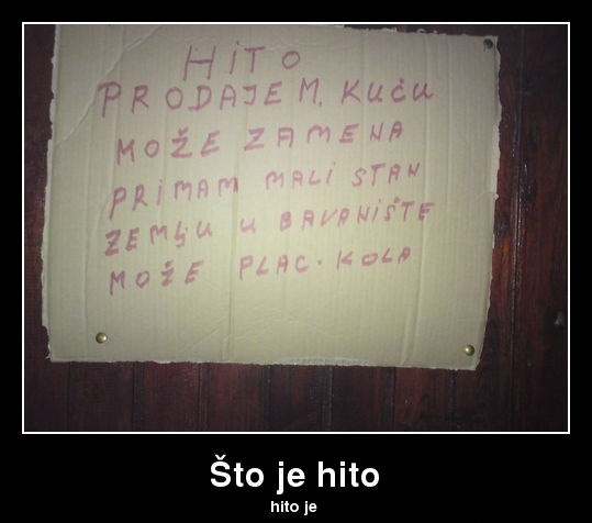 Za kuČu prima mali stan, zemlju u brvanište, može plac, kola