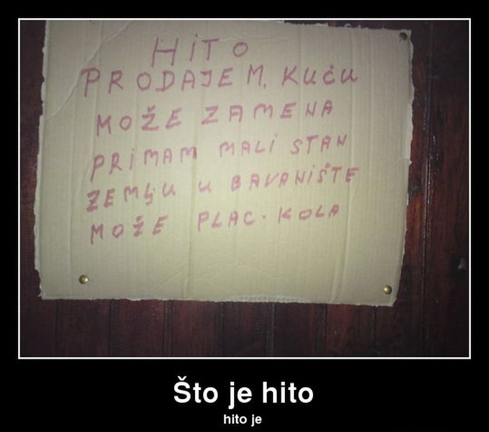 Za kuČu prima mali stan, zemlju u brvanište, može plac, kola