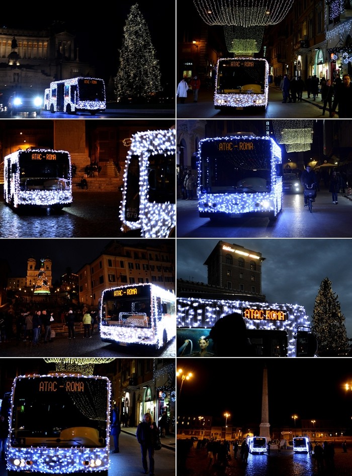 U Rimu i gradski autobusi okićeni k'o božićna drvca