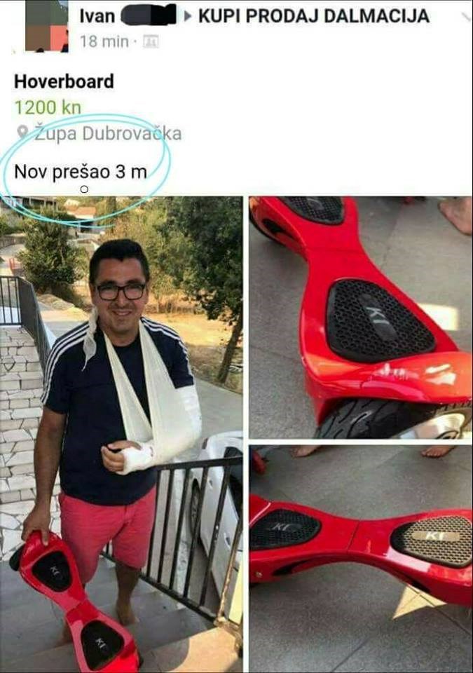 Ovaj je čovjek odlučio prodati Hoverboard i  svojim je oglasom nasmijao cijelu regiju