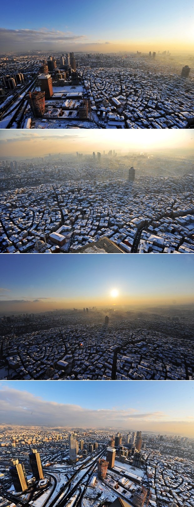 Snježno i maglovito jutro u Istanbulu