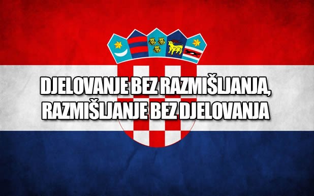 Nova hrvatska zastava, s motom hrvatskog naroda