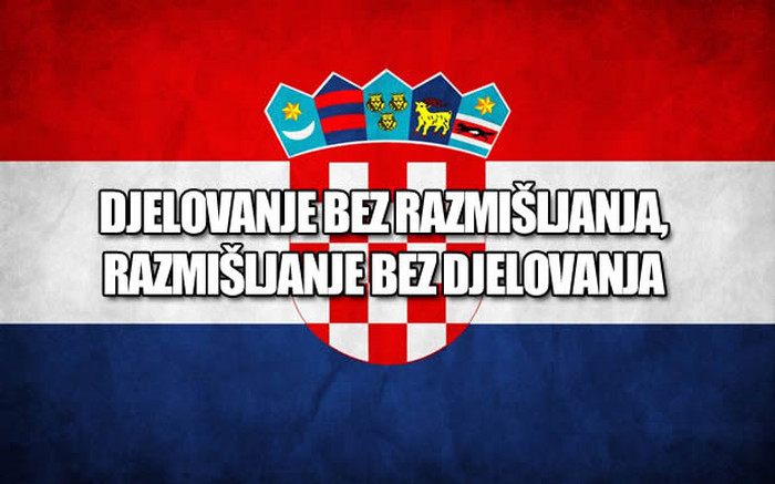 Nova hrvatska zastava, s motom hrvatskog naroda