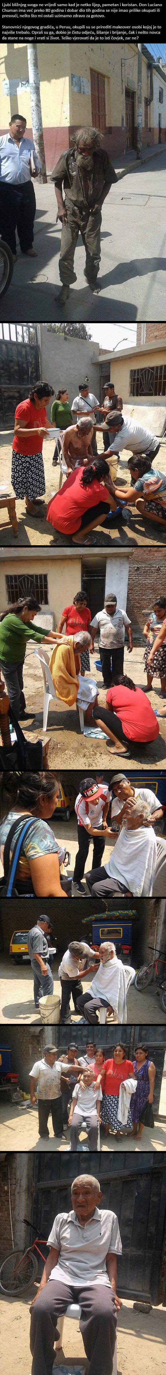 Gradić je spojio snage i organizirao čudesan makeover za starog beskućnika!