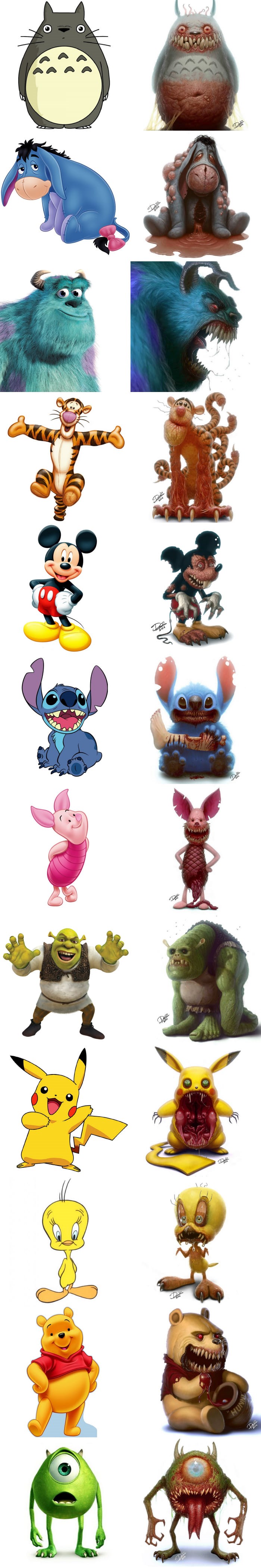 Ovako izgledaju likovi iz crtića kada postanu čudovišta na nekoliko minuta