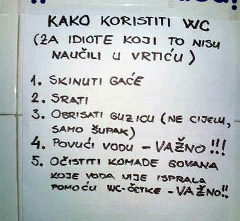 Znate li koristiti WC ili trebate upute?