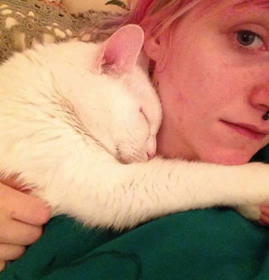 Nakon 8 godina u azilu, macan ne pušta svoju novu frendicu