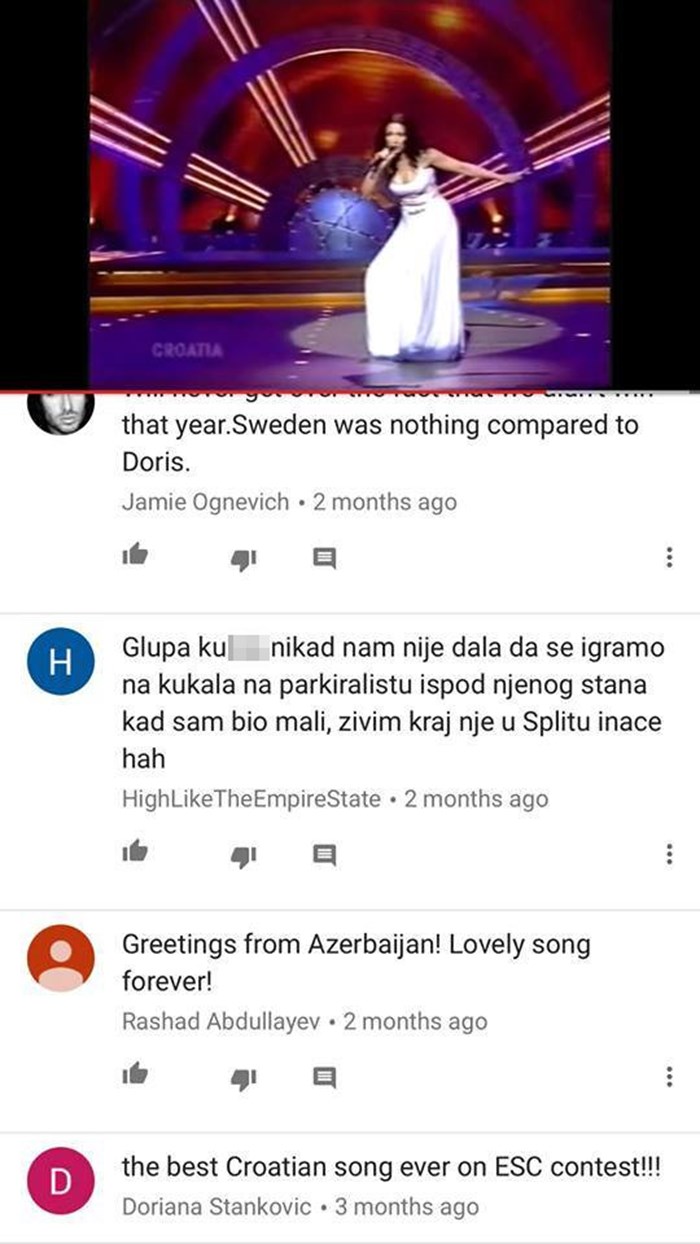 Muškarac otkrio kakva je susjeda Doris Dragović putem komentara na You Tubeu