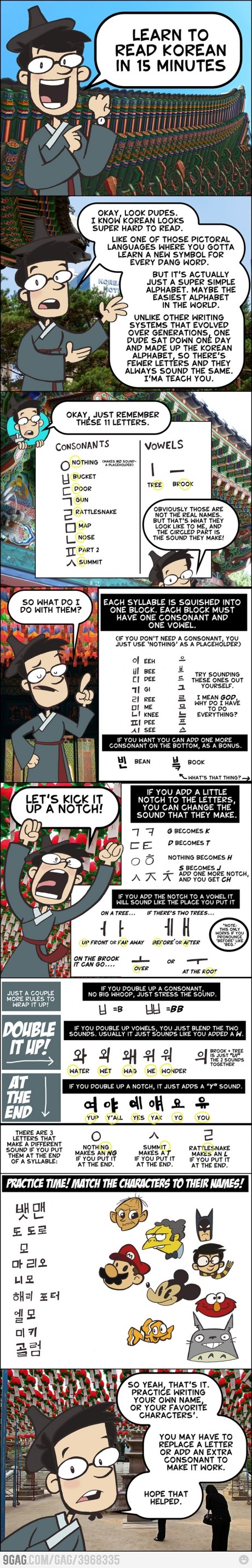 SAMO ZA NAJLUĐE: Nauči čitati  korejski u 15 minuta