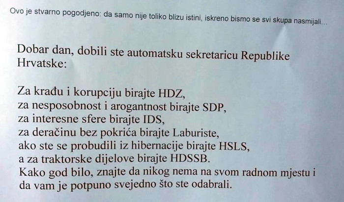 Sekretarica RH: Za krađu, birajte HDZ