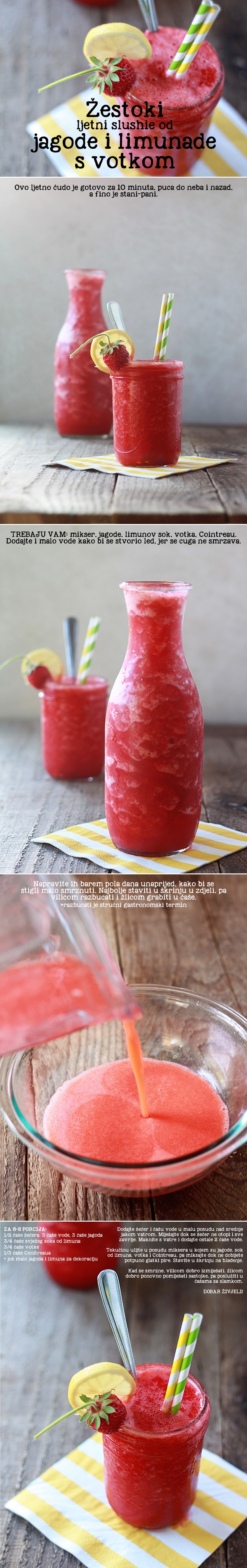 RECEPTI: Ljetni slushie od jagode i limunade s votkom