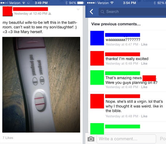 "Djevica" zatrudnila, otac oduševljen zečećem "iz Biblije"