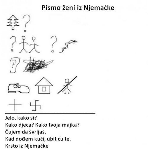 Slikovno pismo ženi iz Njemačke