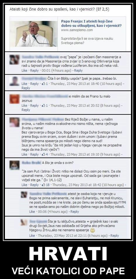 Hrvati papu Franju proglasili masonom