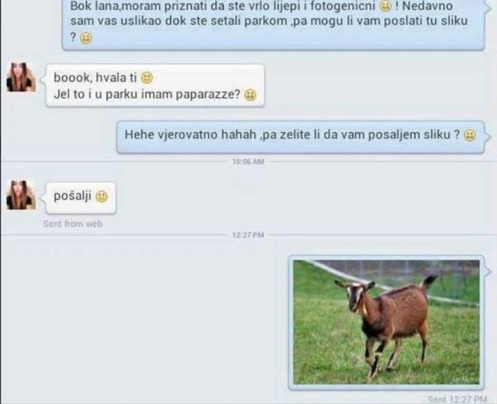 SMS DANA: Slikao je u parku, pa joj poslao fotografiju