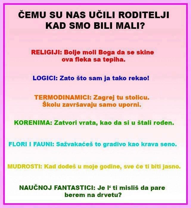 Čemu su nas roditelji učili kad smo bili mali?
