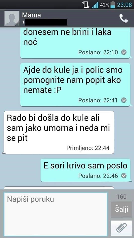 Umjesto prijatelju, poslao je poruku mami, a njezi je odgovor urenebesan