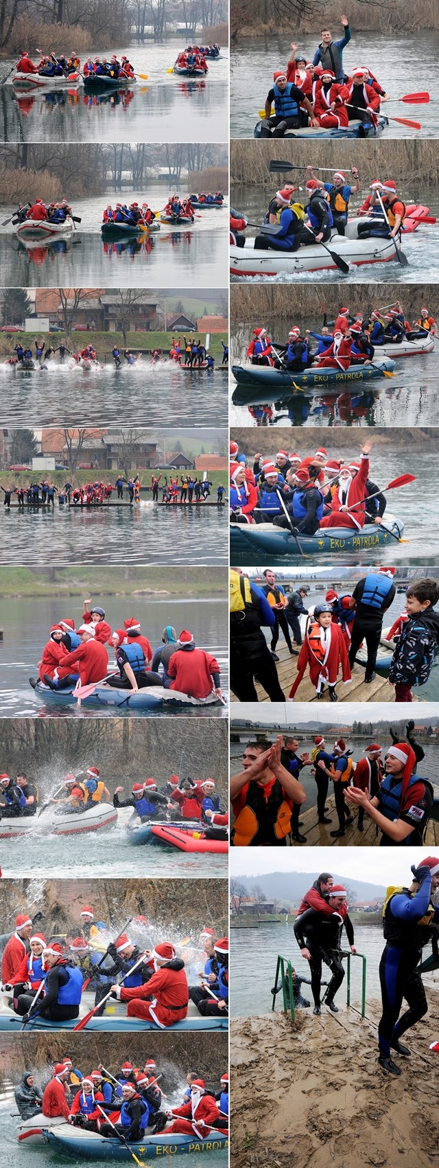 Djedovi Mrazovi na humanitarnom raftingu na Mrežnici