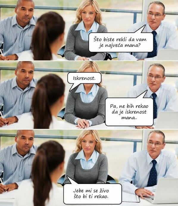 Nikad biti iskren na razgovoru za posao, nikad!