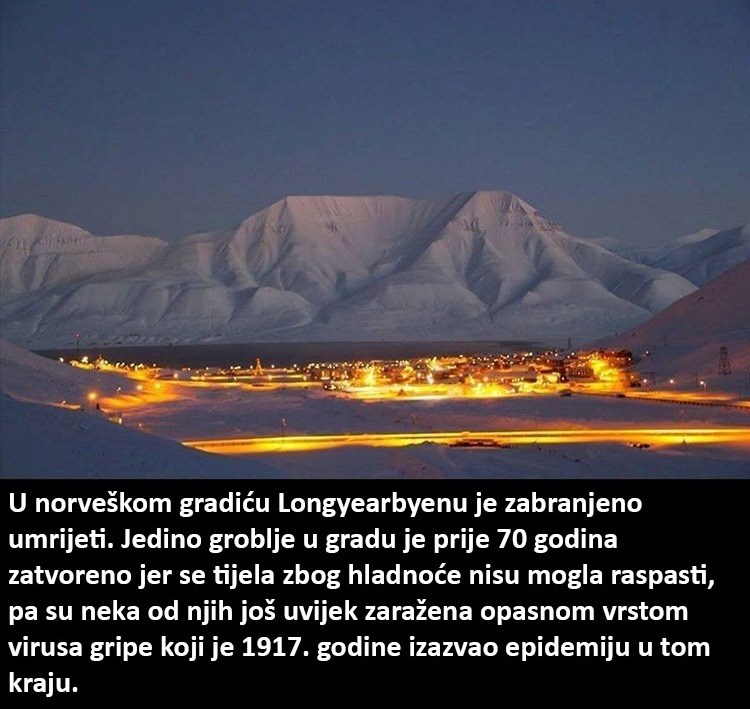 U Norveškoj postoji grad u kojem je zabranjeno umrijeti?!