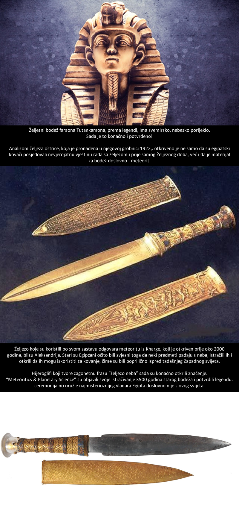 Tutankamonov bodež stigao je iz svemira!