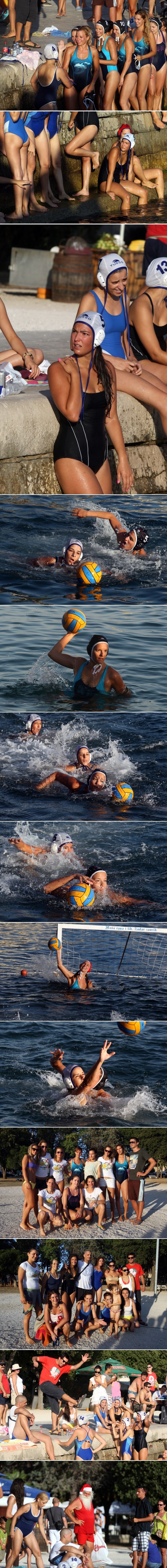 Lijepe cure zaigrale vaterpolo na zadarskoj rivi