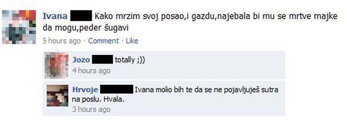Kad izvrijeđaš šefa na Fejsu, a on ti među prijateljima