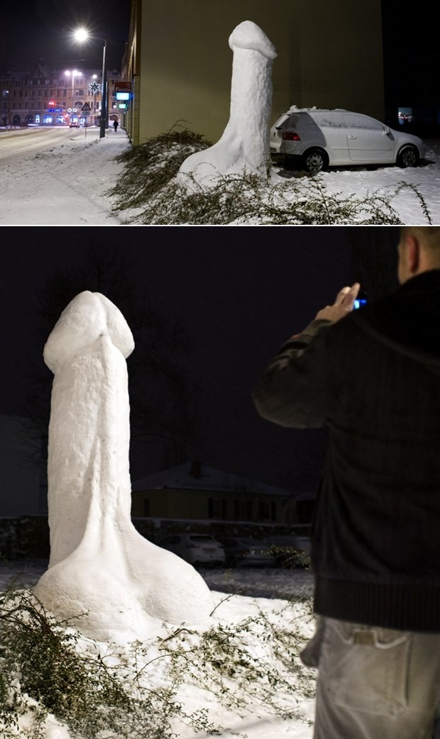 Nijemci napravili ogromni snježni penis, snjegovići su out