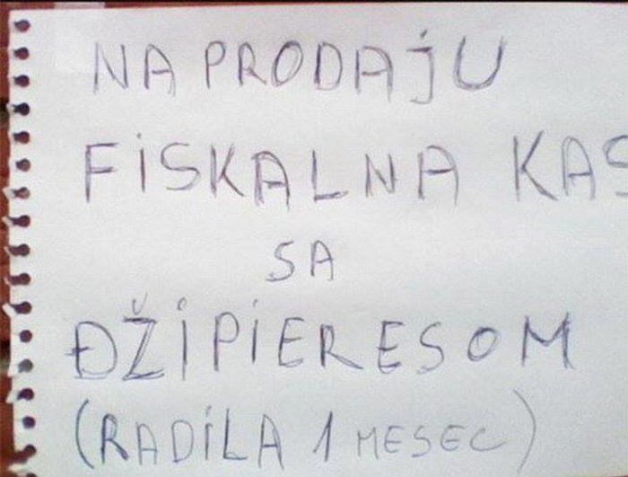 Uz đžipieres fiskalne kase rade k'o avioni