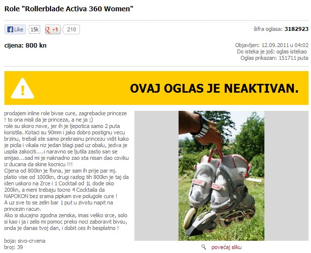 Kako prodati role bivše cure i napiti se na njen račun