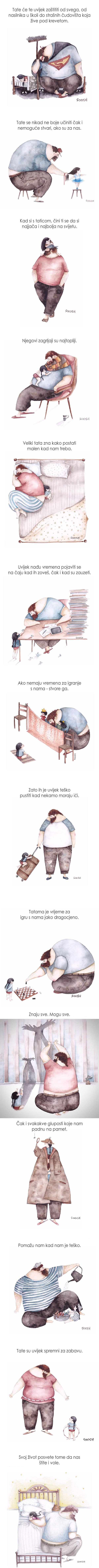 Nježne ilustracije o ljubavi između tatice i njihovih malih princeza