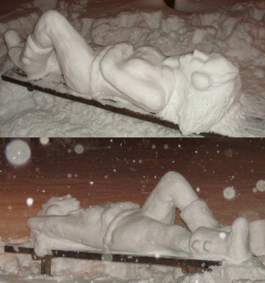 Sexy snješka čila na klupici