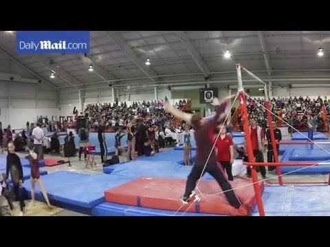 Trener gimnastičarku spasio stotinku sekunde prije loma vrata!