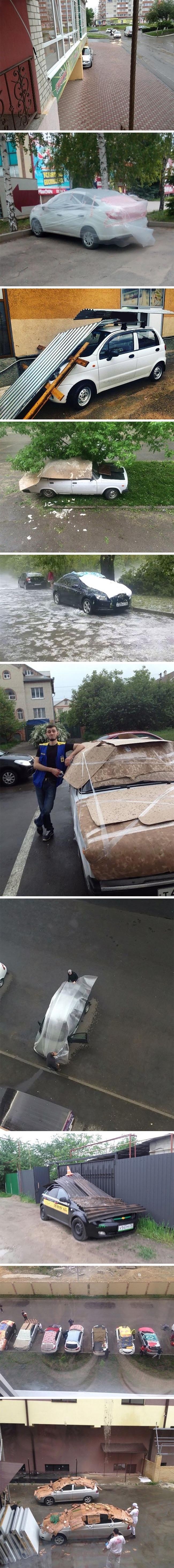 TOP 10 načina kako Rusi štite automobile od nevremena