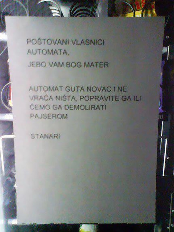 Napsovali im boga, prijete pajserom