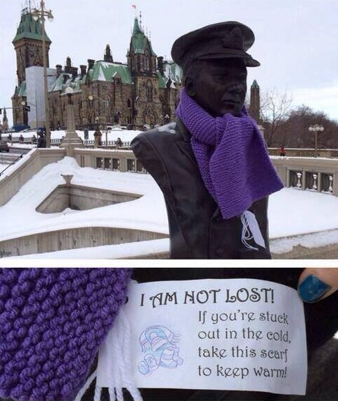 Znaš li zašto u Kanadi kipovi nose šalove?