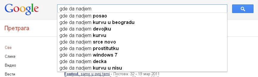 Znanje svijeta na dlanu - oni traže kurve