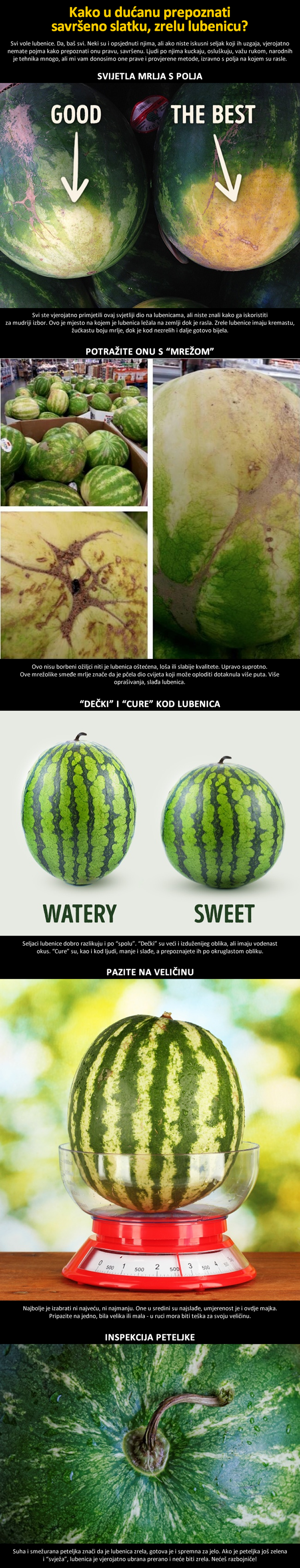 VODIČ: Naučite izabrati savršeno slatku, zrelu lubenicu