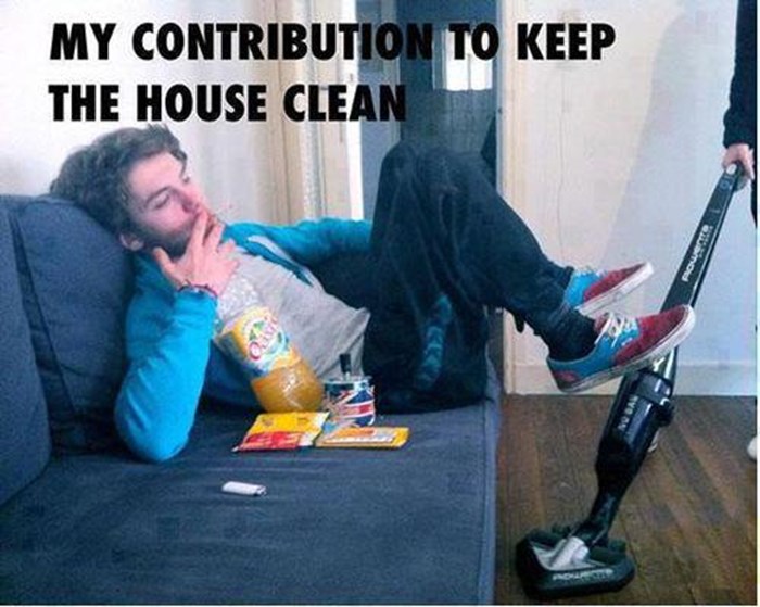Maksimalni muški doprinos čišćenju kuće