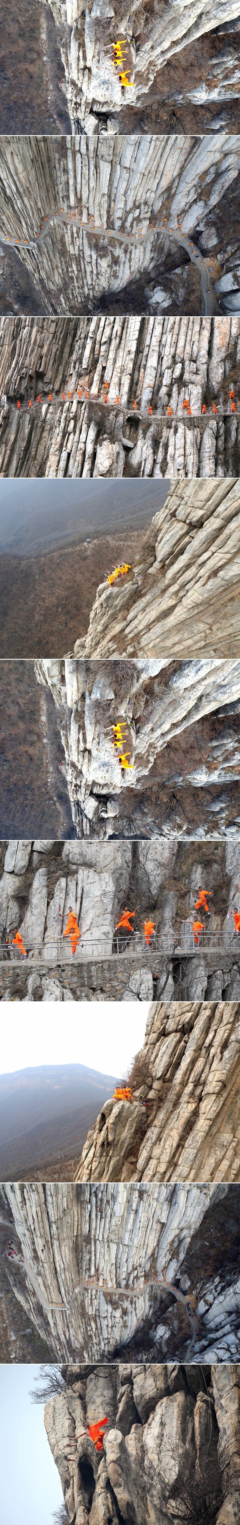 Kung fu majstori Šaolina vježbaju na rubu stravičnog ponora!