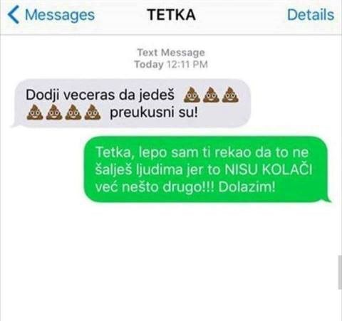 Tetka je nećaka pozvala na kolače, no u njenoj poruci je došlo do velikog nesporazuma