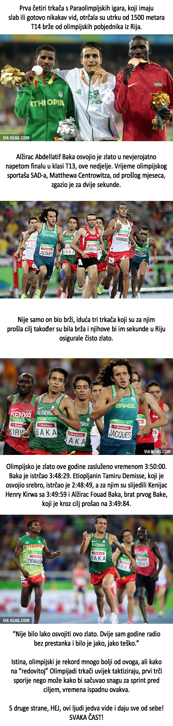 Četiri trkača s Paraolimpijade otrčala brže od zlatnog s Olimpijade u Riju!