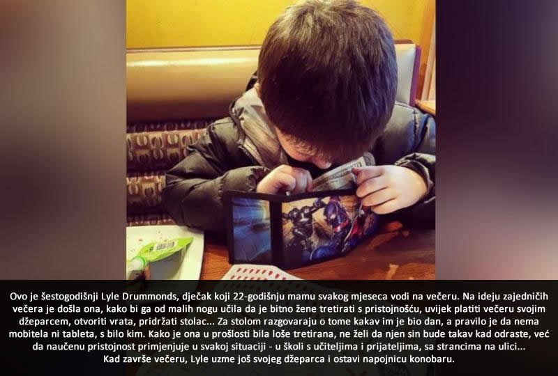 MALI VELIKI MUŠKARAC: Šestogodišnji džentlmen svakog mjeseca izvodi mamu na večeru