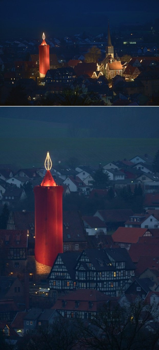 Toranj obukli u božićnu svijeću