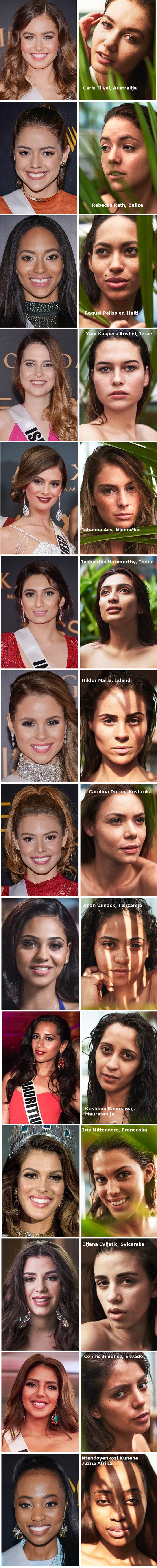 Ovako izgledaju kandidatkinje za Miss Universe bez šminke