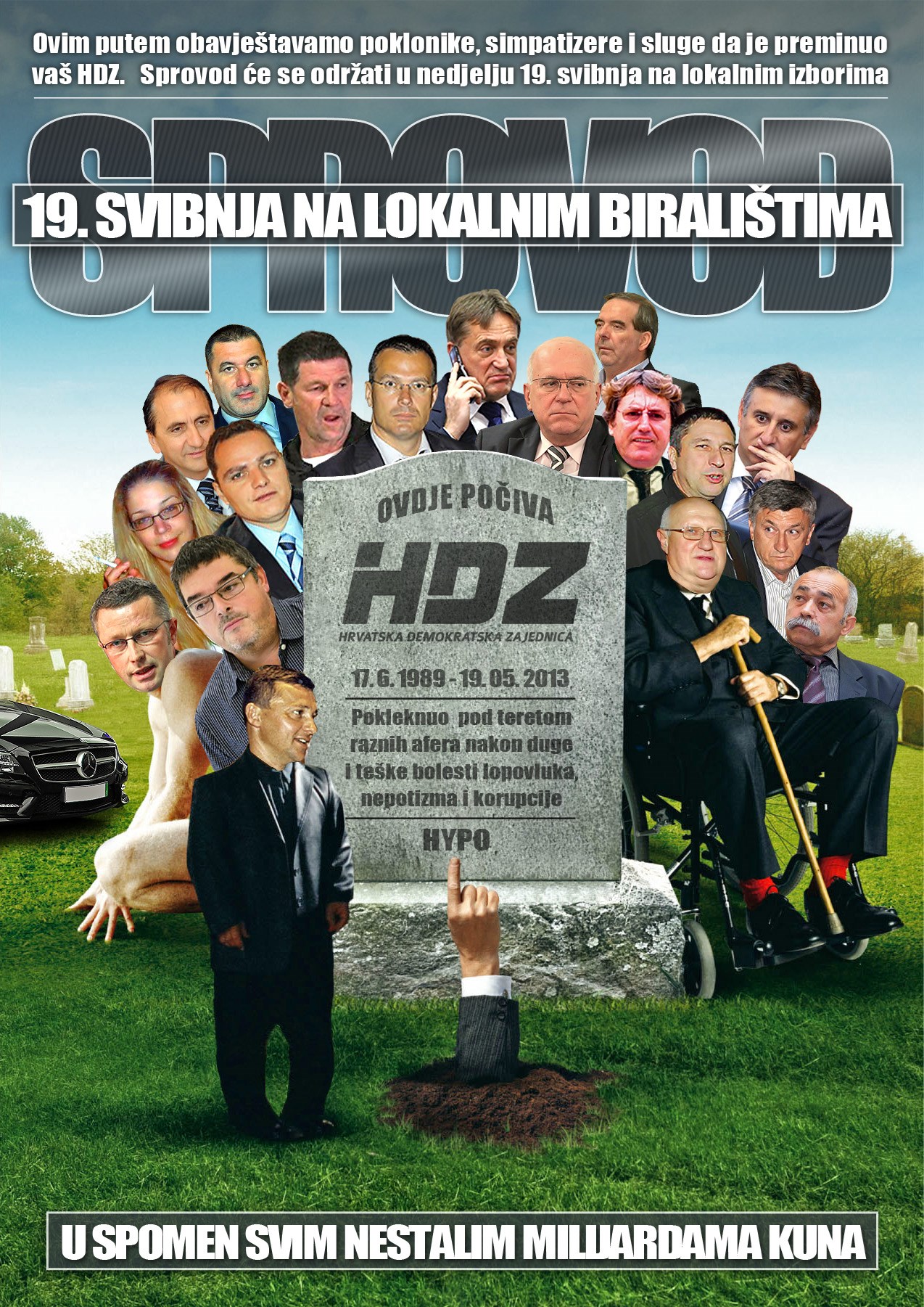 "Poziv na sprovod zadarskog HDZ-a"