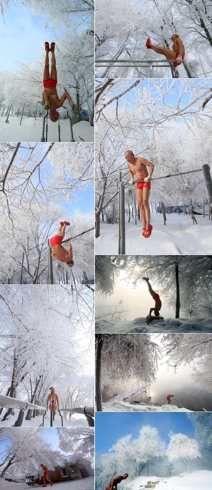 Deda i na -25 stupnjeva svakog jutra vježba gol