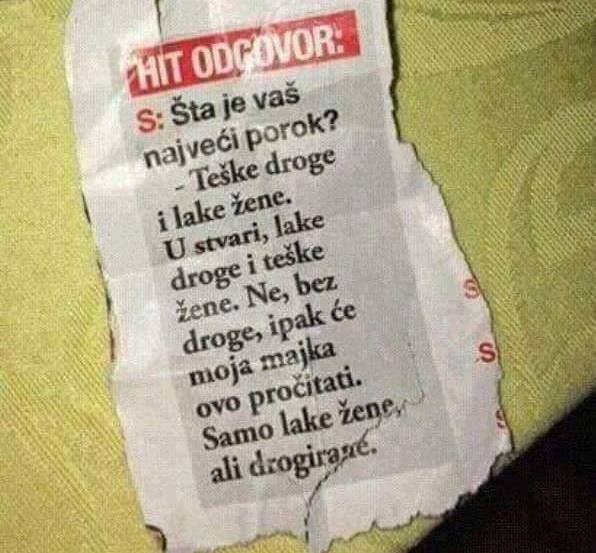 Pitali su ga koji je njegov najveći porok, a on je dao urnebesan odgovor
