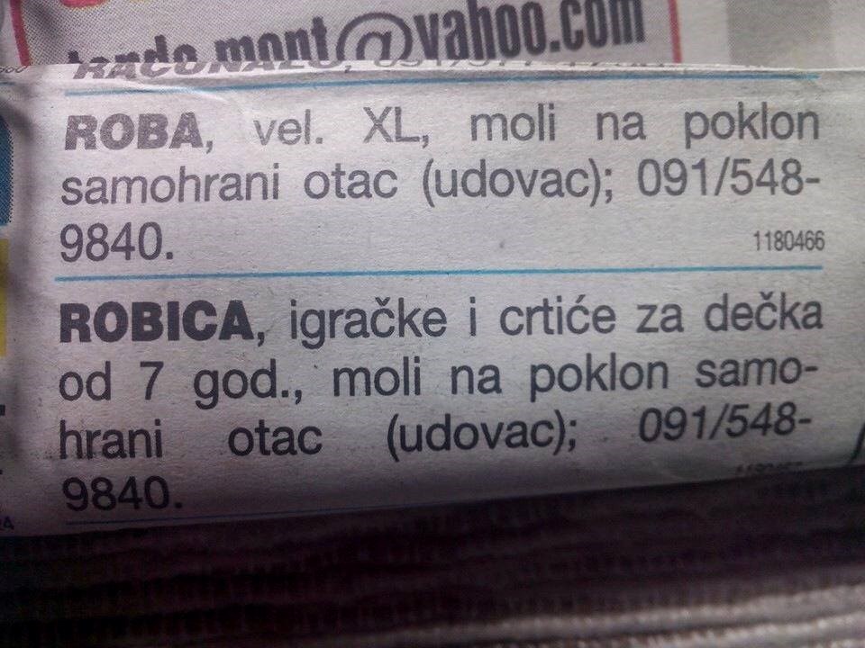Ako možete pomozite i šaljite dalje!