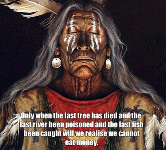 Kad ubijemo Zemlju, shvatit ćemo da ne možemo jesti novac